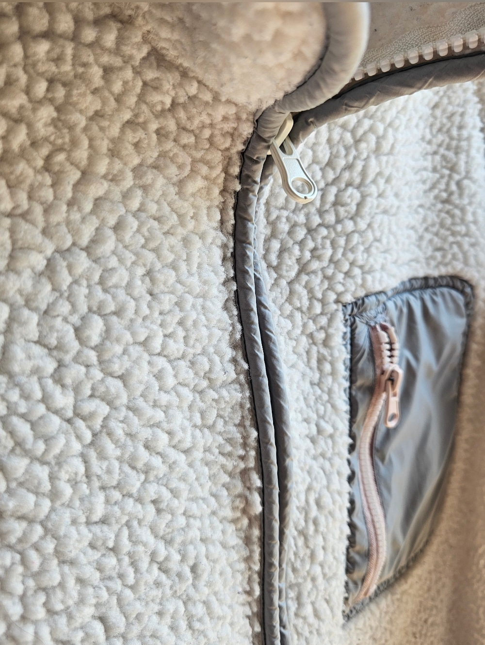 Old Navy Active Sherpa Fleece Full Zip Jacket Women's Large Cream Cozy